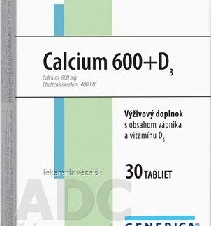 GENERICA Calcium 600+D3 tbl 1x30 ks