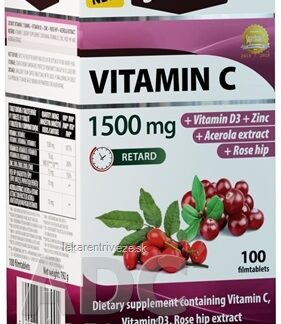 JutaVit Vitamín C 1500 mg tbl s postupným uvoľňovaním, s vitamínom D3, zinkom, šípkami a extraktom z aceroly 1x100 ks