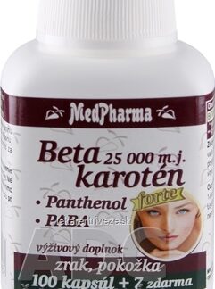 MedPharma BETAKAROTÉN 25.000 m.j.+Pantenol+PABA cps 100+7 zadarmo (107 ks)