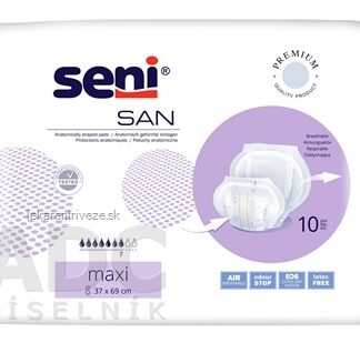 Seni SAN Maxi plienky vkladacie, anatomické, 7 kvap. 2400 ml, 1x10 ks