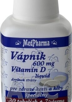 MedPharma VÁPNIK 600 mg + Vitamín D liq. cps 30+7 zadarmo (37 ks)